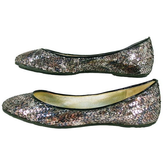 JIMMY CHOO Snake Print Silver Sequin Ballet Flats EU 35.5/ US 5.5 - Picture 6 of 9